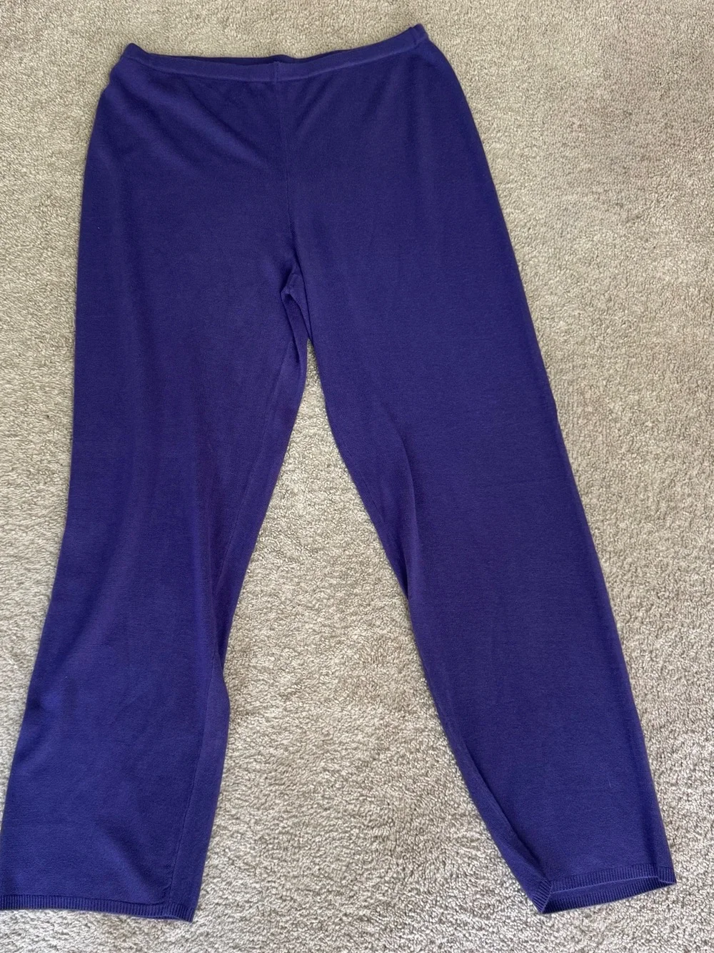 Susan Graver Purple 3 Piece Knit Sweater Pants Set XL Fits 1X